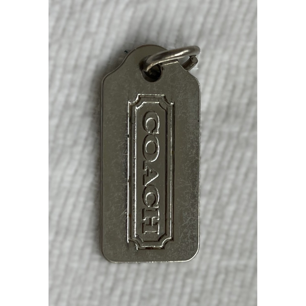 Authentic Coach Bag Charm Purse Accessory Metal Silver Tone